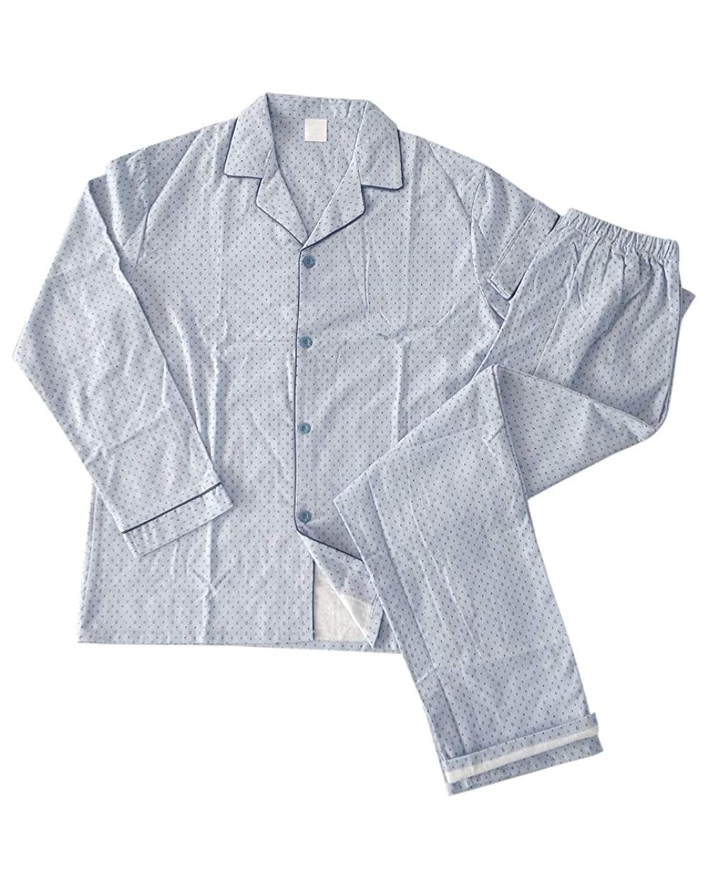 Mens Pajamas Set Cotton Lightweight Button Down Long Sleepwear Loungewear - 007 Grey - CS19C98WQ4R $55.08 Sleep Sets