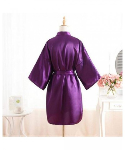 Sexy Faux Silk Satin Night Kimono Robe Short Bathrobe Perfect Wedding Bride Bridesmaid Dressing Gown As the Photo Show1 - CP1...