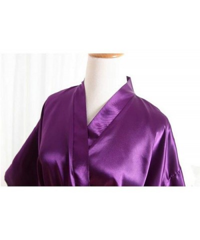 Sexy Faux Silk Satin Night Kimono Robe Short Bathrobe Perfect Wedding Bride Bridesmaid Dressing Gown As the Photo Show1 - CP1...