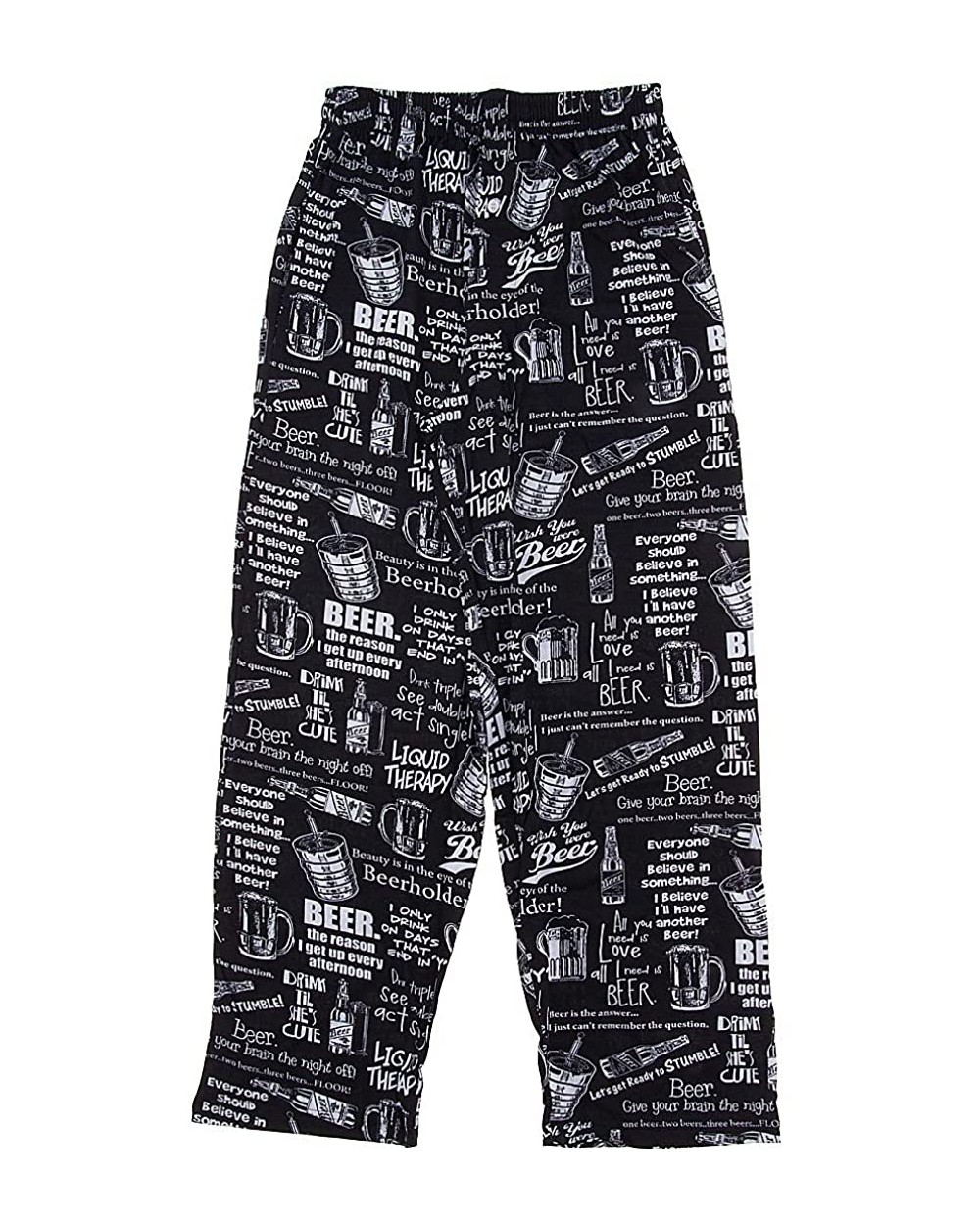 Mens Beer & More Beer Fun Prints Pajama & Lounge Pants - Beer Phrases - CU115A01DTD $37.43 Sleep Bottoms