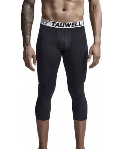 Men's Dry Fit Compression Pants Workout Running Leggings Crop Dry Cool Sports Tights Baselayer Yoga Rashguard - Black - C4193...