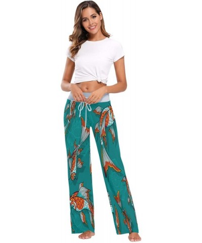 Womens Pajama Lounge Pants Green Landscape Field Vector Wide Leg Casual Palazzo Pj Sleep Pants Laides 3d Print 2 - C319DYWXOL...