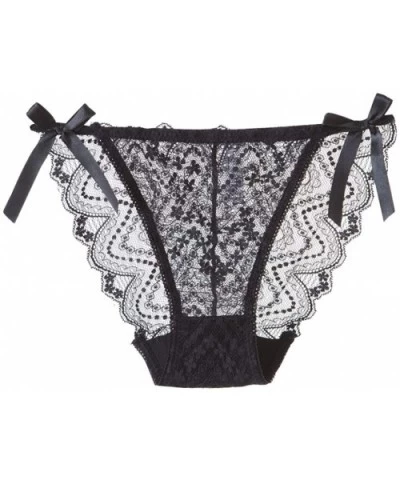 Sexy Lingerie Lace Brief Underpant Sleepwear Underwear M-XL - Black - CL199UEGIL5 $21.17 Garters & Garter Belts