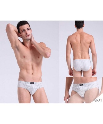 Men's Underwear Light Mid-Rise Sexy Cotton Briefs - Grayish White+ Grayish Green+ Blue+ Royal Blue+ Dark Gray - CV18ALS42TS $...