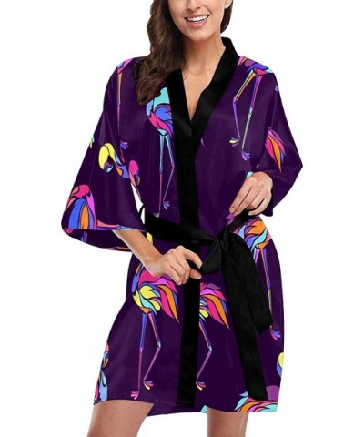 Custom Colorful Floral Polka Dot Women Kimono Robes Beach Cover Up for Parties Wedding (XS-2XL) - Multi 3 - CY194S46A8W $76.6...