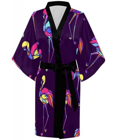 Custom Colorful Floral Polka Dot Women Kimono Robes Beach Cover Up for Parties Wedding (XS-2XL) - Multi 3 - CY194S46A8W $76.6...