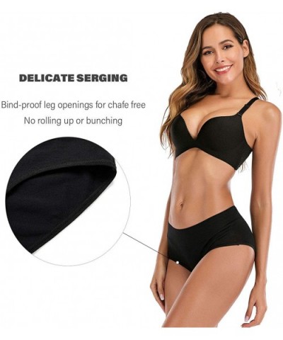 Women's Comfort Cotton High Waist Underwear Breathable Soft Tummy Control Bikini Panties - Black - CO1949LK0AL $13.54 Panties