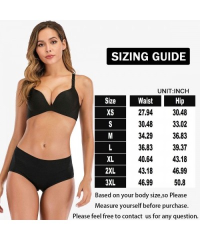 Women's Comfort Cotton High Waist Underwear Breathable Soft Tummy Control Bikini Panties - Black - CO1949LK0AL $13.54 Panties