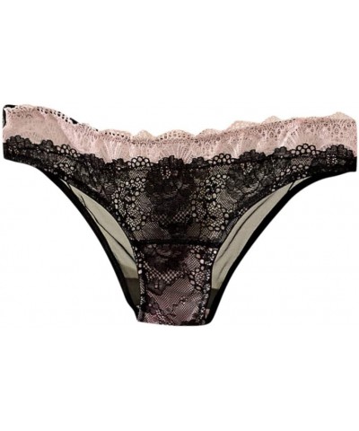 Sexy Women Thongs G-String- Lace Floral Underwear Soft Lingerie Briefs Panties Female Underpants - Black - CN1967TWC6L $14.14...