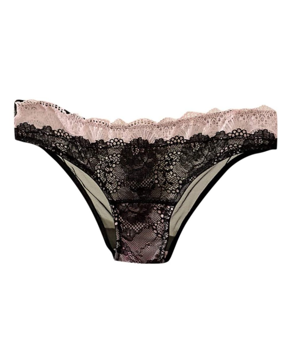 Sexy Women Thongs G-String- Lace Floral Underwear Soft Lingerie Briefs Panties Female Underpants - Black - CN1967TWC6L $14.14...