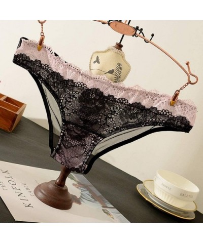 Sexy Women Thongs G-String- Lace Floral Underwear Soft Lingerie Briefs Panties Female Underpants - Black - CN1967TWC6L $14.14...