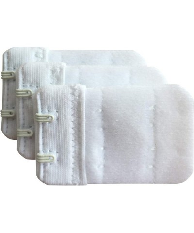 Women Pack of 3 Soft Comfortable 2 x 2 Hooks Bra Extender - White - CB18G4CXQ4X $11.71 Accessories