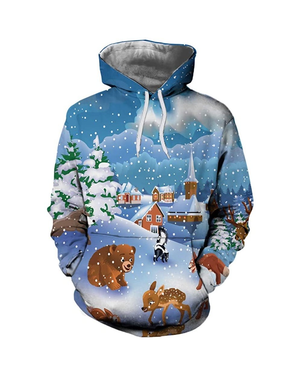 Men's 3D Hoodies Couple Cartoon Print Party Long Sleeve Hooded Sweatshirt Casual Pullover - White - CV18A2EDQDW $41.55 Therma...