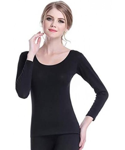 Thermal Underwear Thermal Underwear Women O-Neck Thin Slim Cotton Simple Womens High Elasticity and All-Match Soft Comfortabl...