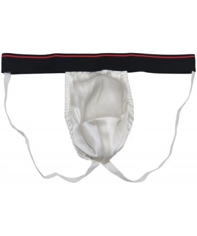 Pure Silk Satin Mens Jockstrap Underwear - White - C218G9640XW $22.37 G-Strings & Thongs