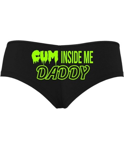 Cum Inside Me Daddy Creampie Cumplay Black Boyshort Panties - Lime - CC195CURRW6 $23.78 Panties