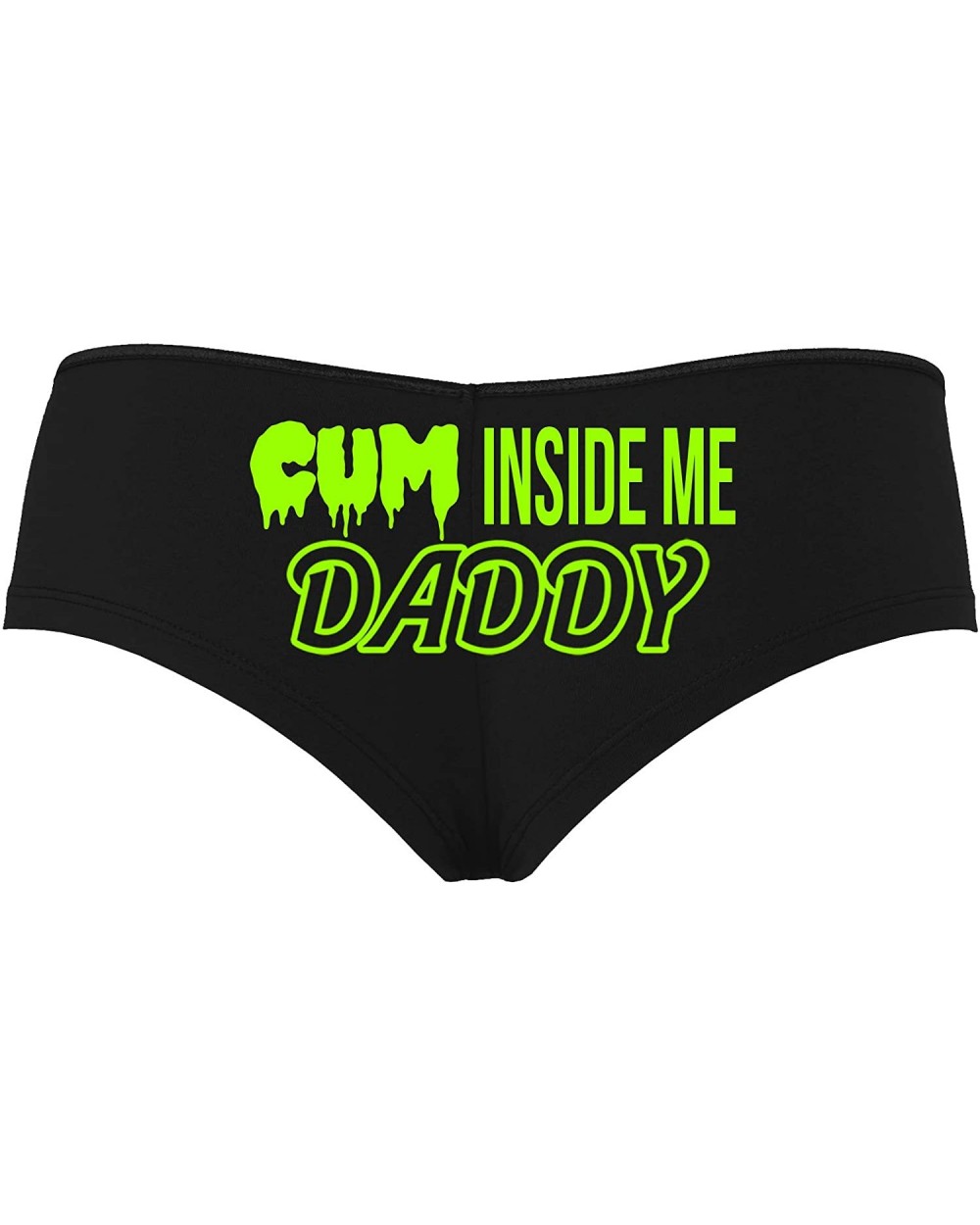 Cum Inside Me Daddy Creampie Cumplay Black Boyshort Panties - Lime - CC195CURRW6 $23.78 Panties