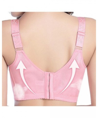 Plus Size Women Push Up 3/4 Cup Bra Sexy Female Wireless Deep V Bras No Rims Plunge Underwear - Pink - CE18R5O3WRE $37.50 Bras