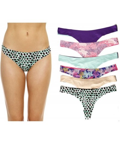 Laser Cut Thongs Panties for Women (Pack of 6) - Group 3 - CL12O7EATX9 $34.09 Panties