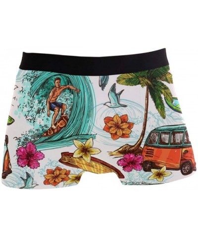 Men's Underwear Surfer Man and Summer Bus Men Boxer Briefs Comfort Soft Boxer Briefs - CK18N7OQROQ $20.52 Boxer Briefs