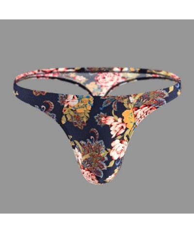 Men Briefs Youth Underwear Thong T-Back Low Waist Underpants Male Bulge Appeal Floral Fashion Jockstrap-2_XL_1 - 2 - CK190RKM...