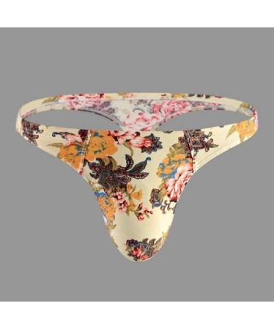 Men Briefs Youth Underwear Thong T-Back Low Waist Underpants Male Bulge Appeal Floral Fashion Jockstrap-2_XL_1 - 2 - CK190RKM...