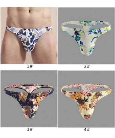 Men Briefs Youth Underwear Thong T-Back Low Waist Underpants Male Bulge Appeal Floral Fashion Jockstrap-2_XL_1 - 2 - CK190RKM...