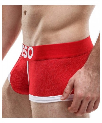 Men's Low Rise 3D Trunks Patterned Red (New Package) - C11820I4HWE $28.53 Trunks