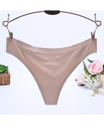 Women Silk Seamless String Briefs Thongs Comfortable Breathable Panties Lingerie Underwear - Khaki - C118UAC2ZXI $12.79 Acces...