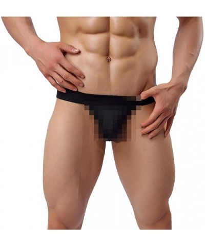 Men's Sexy Briefs Low Rise Bulge-Enhancing Bikini Underwear - 1-pack Black - C418HSZHGCI $12.02 Briefs