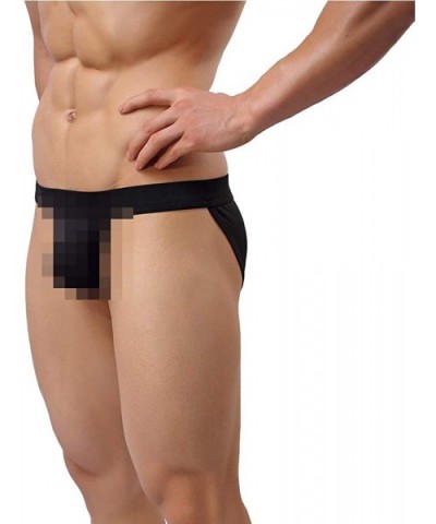 Men's Sexy Briefs Low Rise Bulge-Enhancing Bikini Underwear - 1-pack Black - C418HSZHGCI $12.02 Briefs