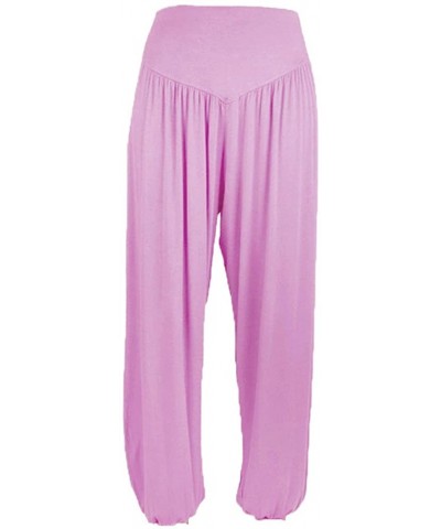 Plus Size Women Casual Loose Harem Pants Casual Solid Color Sport Yoga Trousers - Pink - CI1962CD29S $24.72 Panties