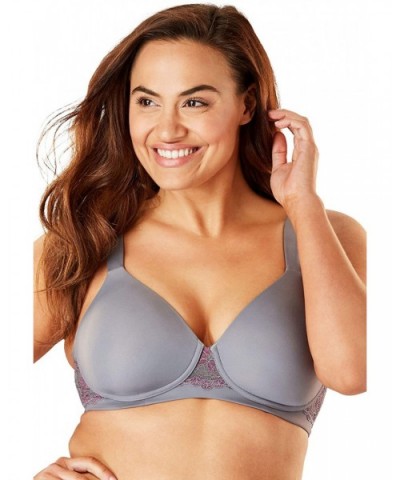 Women's Balconette Padded Wirefree Lace Bra Bra - Storm Grey - CD18I0N47Q6 $42.56 Bras