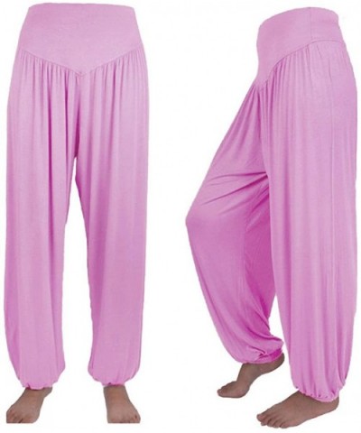 Plus Size Women Casual Loose Harem Pants Casual Solid Color Sport Yoga Trousers - Pink - CI1962CD29S $24.72 Panties