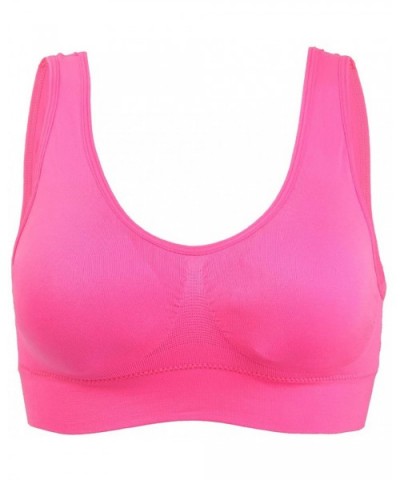 Women Removeable Pads Wirefree Sleep Vest Tops Bra - Fuchsia - CU17YL0EG8L $18.40 Bras