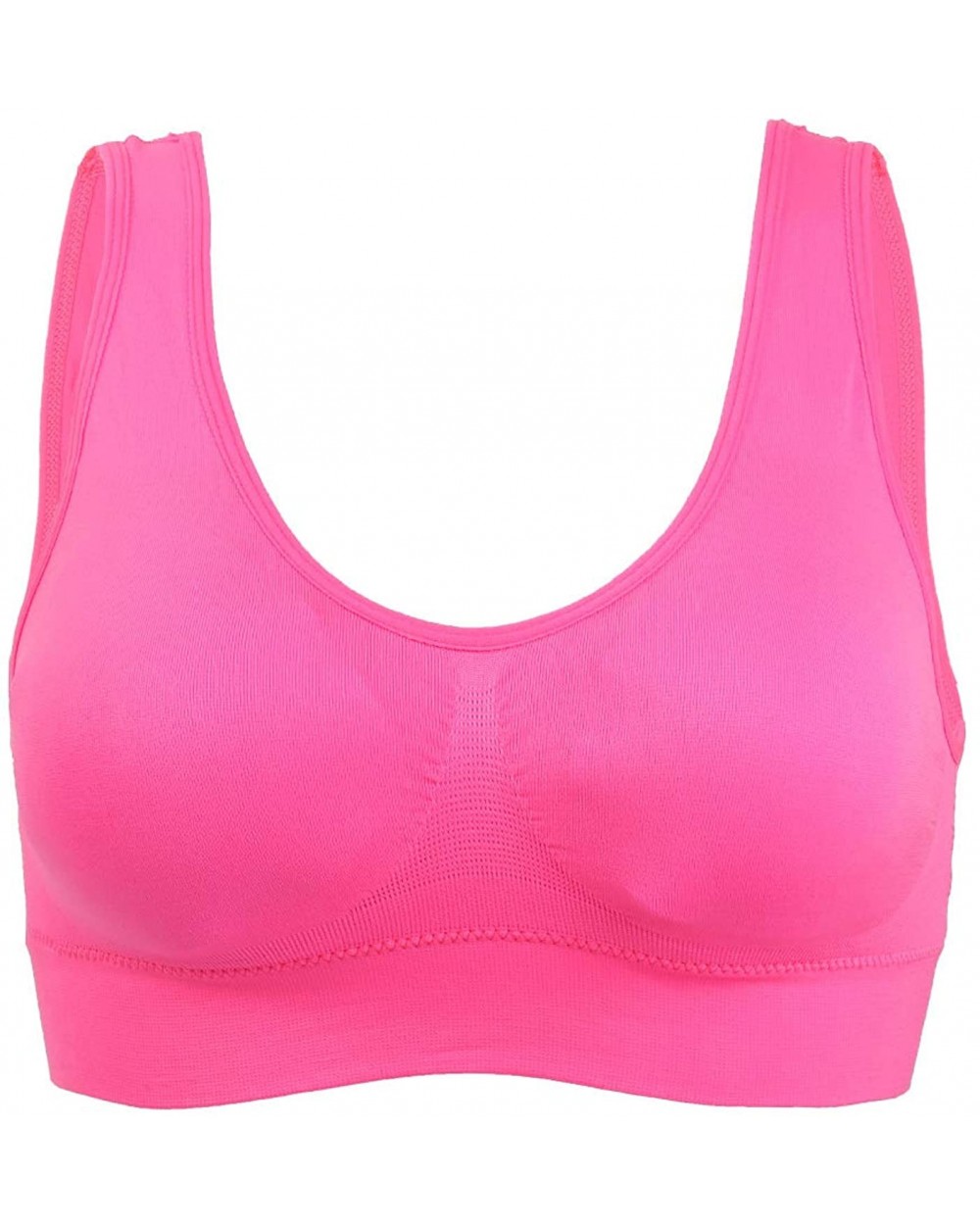 Women Removeable Pads Wirefree Sleep Vest Tops Bra - Fuchsia - CU17YL0EG8L $18.40 Bras