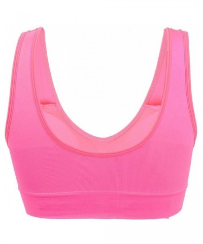 Women Removeable Pads Wirefree Sleep Vest Tops Bra - Fuchsia - CU17YL0EG8L $18.40 Bras