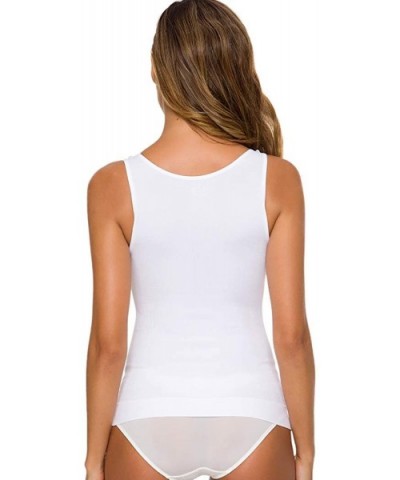 Women's Tank Top Cami Shaper with Removable Pads Tummy Control Shapewear Camisole Seamless Shaping Tops - White - C018SWDG7N3...