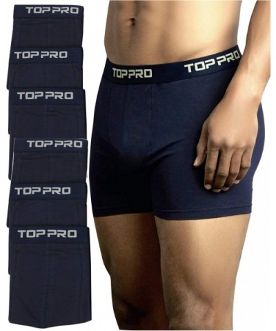 Men's Pack of Top Pro Waistband Stretch Boxer Briefs - Trunks - 6-pack - Navy - CU18DHI0RES $37.21 Boxer Briefs