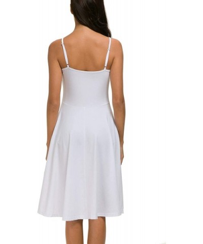 Spaghetti Strap Dress Summer Casual Strappy Dress - Off-white - CX18NQNZ3E8 $26.06 Slips