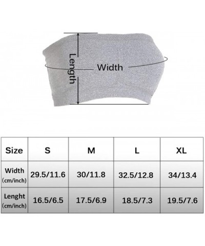 Women's Seamless Bandeau Bra Strapless Tube Top Bra Multi Color and Assorted Sizes - Grey - CE18W6TNET6 $15.72 Bras