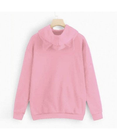 Womens Cute Print Long Sleeve Hoodie Sweatshirt Hooded Pullover Tops Blouse - C-pink - C0192YK6T43 $35.98 Thermal Underwear