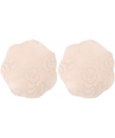 Womens Floral Lace Pasties Nipple Covers Breathable Reusable Invisible Adhesive Sticky Bra Breast Petals Stickers - Nude - CT...