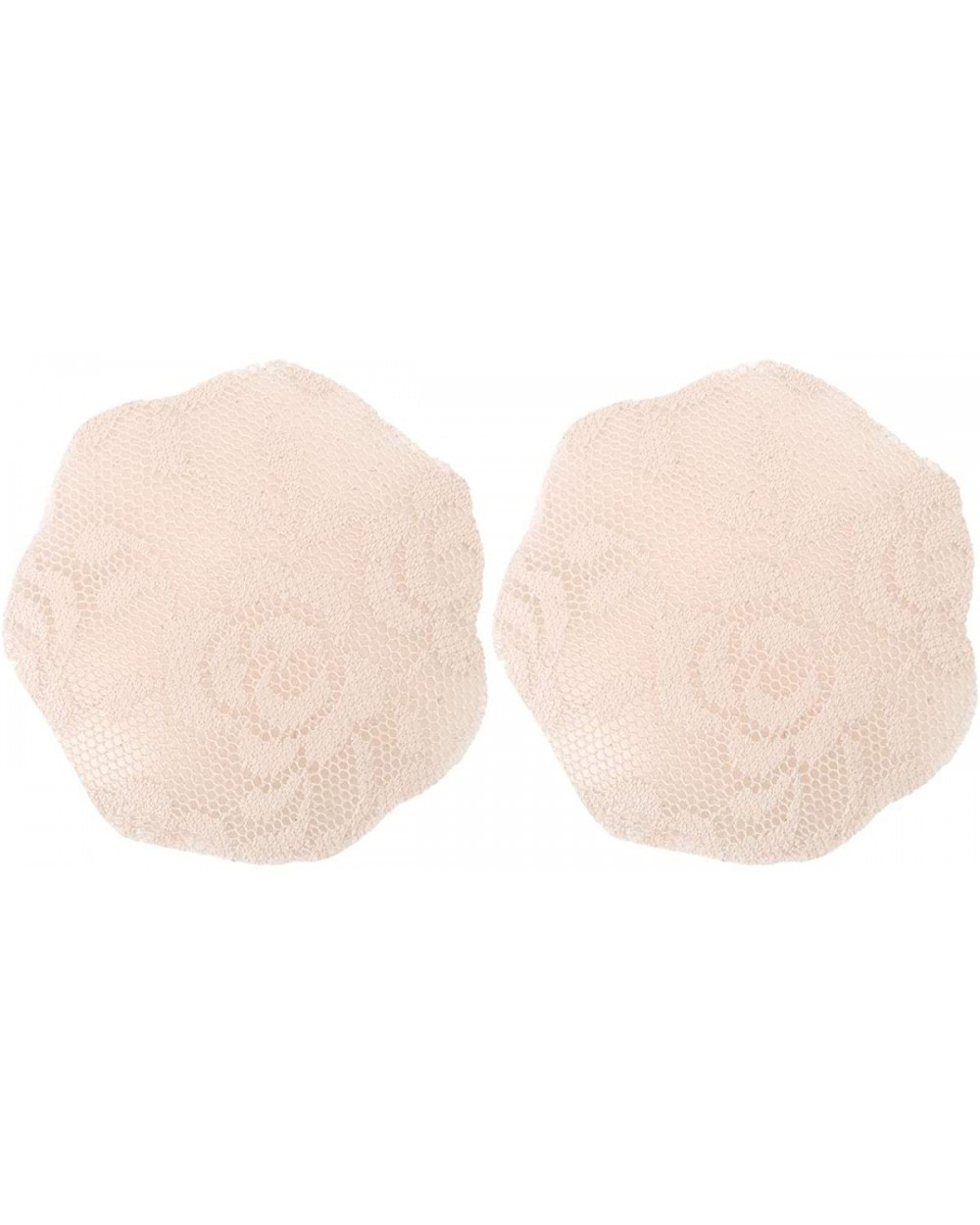 Womens Floral Lace Pasties Nipple Covers Breathable Reusable Invisible Adhesive Sticky Bra Breast Petals Stickers - Nude - CT...