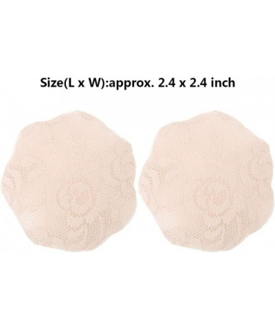 Womens Floral Lace Pasties Nipple Covers Breathable Reusable Invisible Adhesive Sticky Bra Breast Petals Stickers - Nude - CT...