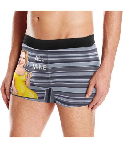 Customized Face Men's Boxer Briefs Underwear Shorts Underpants with Photo All Mine All Gray Stripe - Multi 6 - CT19CSSH6XM $4...