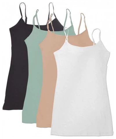 4 Pack Active Basic Women's Basic Tank Top (S-Wh/Dst Slmn/Dst Sg/Bk) - C817WW04I6H $26.17 Camisoles & Tanks