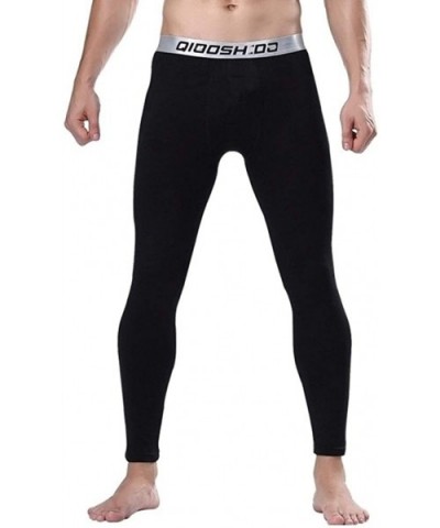 Men's Long John Thermal Underwear Bottom Thin Section Plus Velvet Warm Pants for Cold Weather - Black - CG18AOZWQND $60.56 Th...