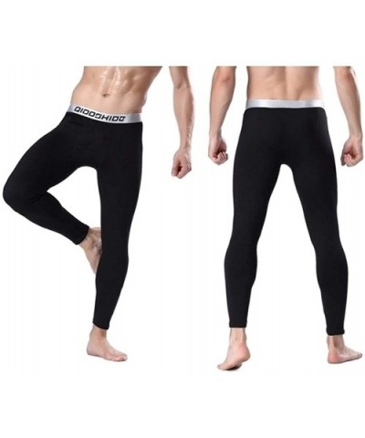 Men's Long John Thermal Underwear Bottom Thin Section Plus Velvet Warm Pants for Cold Weather - Black - CG18AOZWQND $60.56 Th...