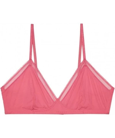 Women's Reg Unlined Microfiber Bralette - Pink Lollipop - C118UXOY8LO $58.74 Bras